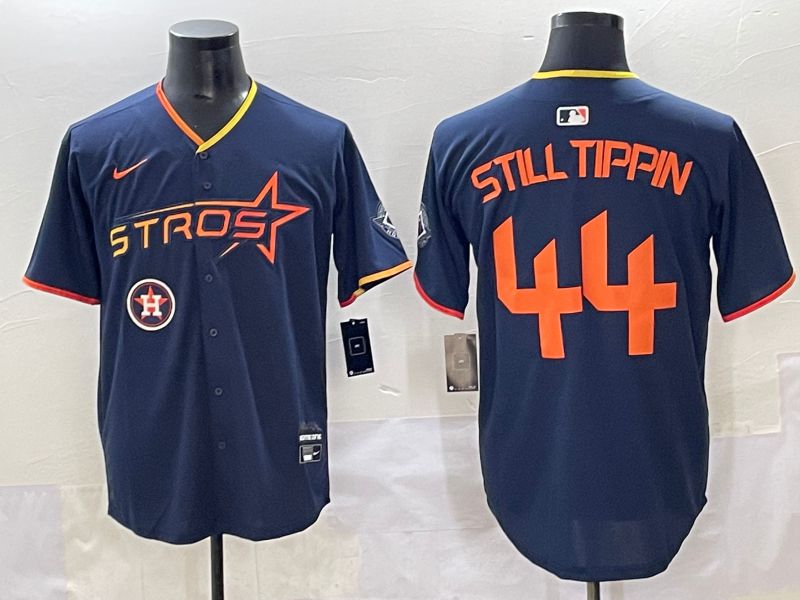 Men 2025 Houston Astros #44 Still Tippin Blue Three generations Joint Name Nike MLB Jersey style 11->houston astros->MLB Jersey
